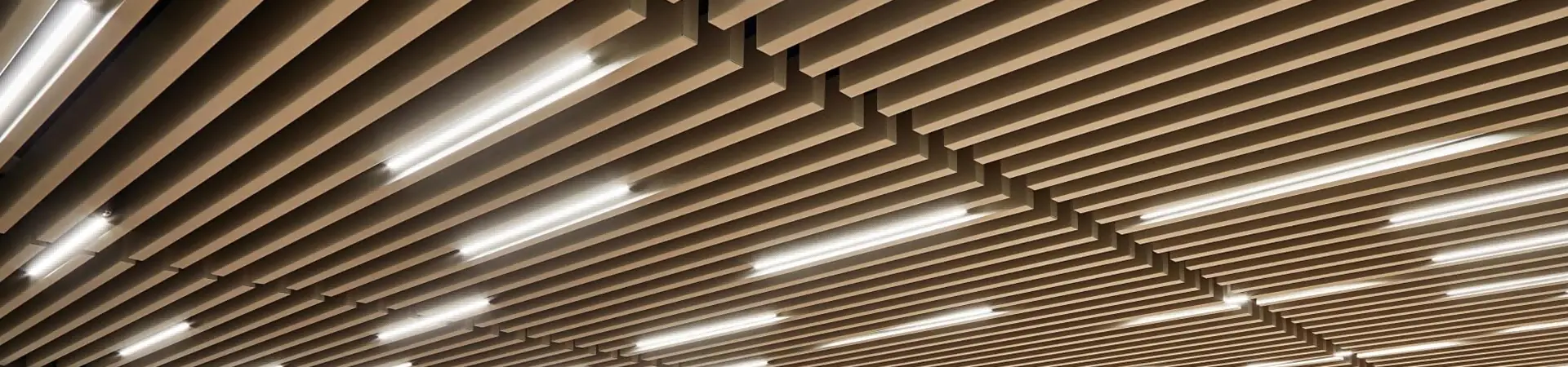 Aluminium Metalworks Bullet-Shaped Baffle Ceiling Systems